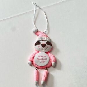 Baby’s First Christmas 2020 Pink Ornament Koala in Sweater Suit and beanie swing